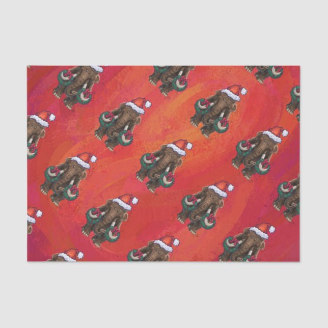 Niedlich Holiday Mastodon Seidenpapier (Vorderseite)