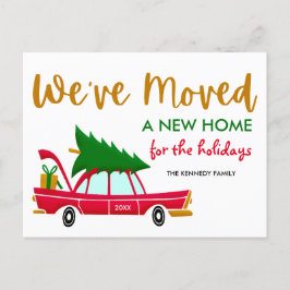 Niedlich Holiday Moving Christmas Tree Car Neue Zu Ankündigungspostkarte