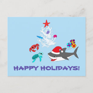 Niedlich Holiday Shark Postkarte