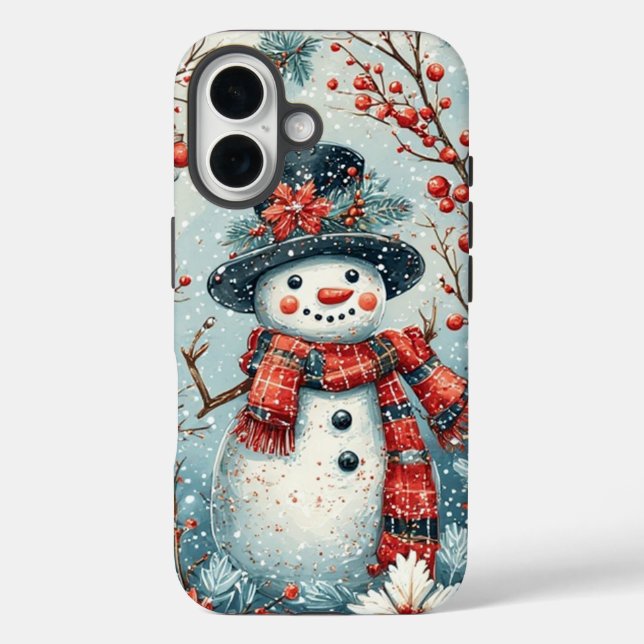 Niedlich Holiday Snowman Case-Mate iPhone Hülle (Rückseite)