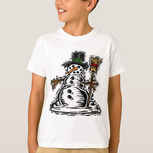 Niedlich Holiday Snowman T-Shirt (Vorderseite)