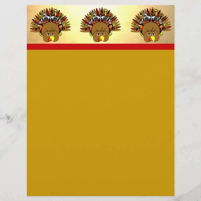 Niedlich Holiday Turkey Letterhead (Vorderseite)