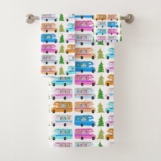 Niedlich Holiday Xmas RV Campingplatz Weihnachten Badhandtuch Set (Insitu)