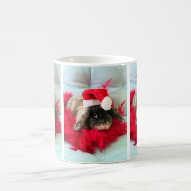 Niedlich Holland Lop mit Hat Weihnachts-Tasse Kaffeetasse (Mittel)