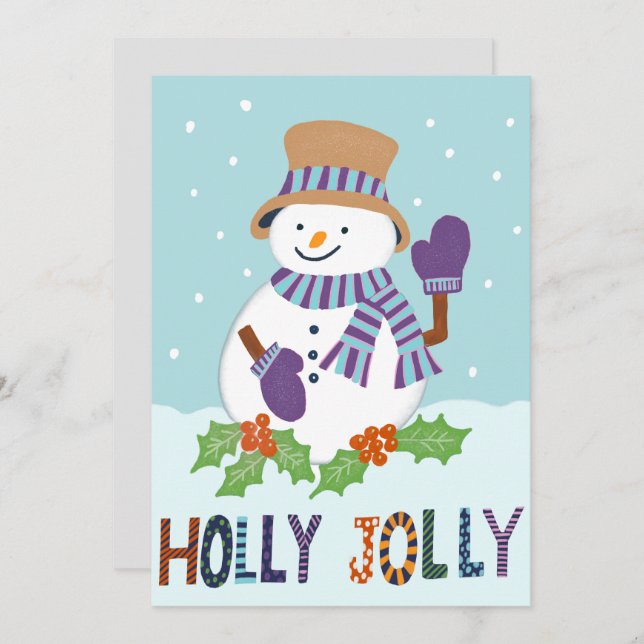 Niedlich Holly Jolly Snowman Weihnachtsfeiertag Fo (Vorne/Hinten)