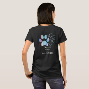 Niedlich Holographic Dog Walker Groomer T-Shirt