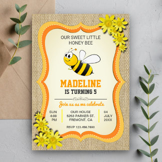 Niedlich Honey Bee Kindergeburtstag Party Einladun Einladung
