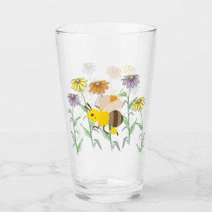 Niedlich Honey Bee Spring Cosmos Blume Glas