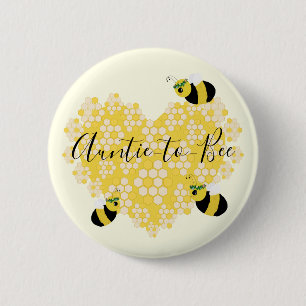 Niedlich Honeycomb Herzertante to Bee Baby Dusche Button