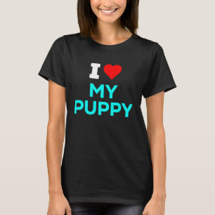 Niedlich höre ich Liebe mein Welpen-Zyklus Aquamar T-Shirt