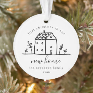 Niedlich House Doodle Erster Weihnachten in New Zu Ornament