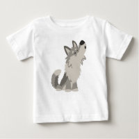 Niedlich Howling Cartoon Wolf Baby T - Shirt