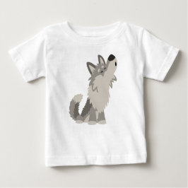 Niedlich Howling Cartoon Wolf Baby T - Shirt