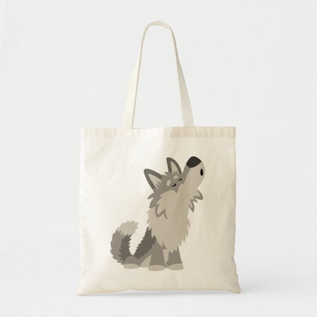 Niedlich Howling Cartoon Wolf Bag Tragetasche (Vorne)