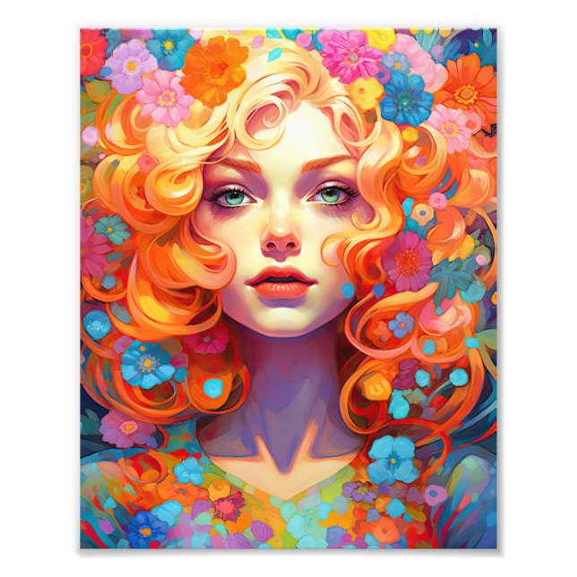 Niedlich Hübsch für Mädchen Fotodruck (Vorne)