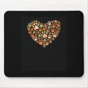 Niedlich-hund-cat-paw-print-pukin-herbstlaub-fall- Mousepad
