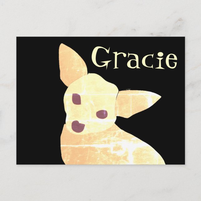 Niedlich Hund Chihuahua Fun Whimsical Postkarte (Vorderseite)