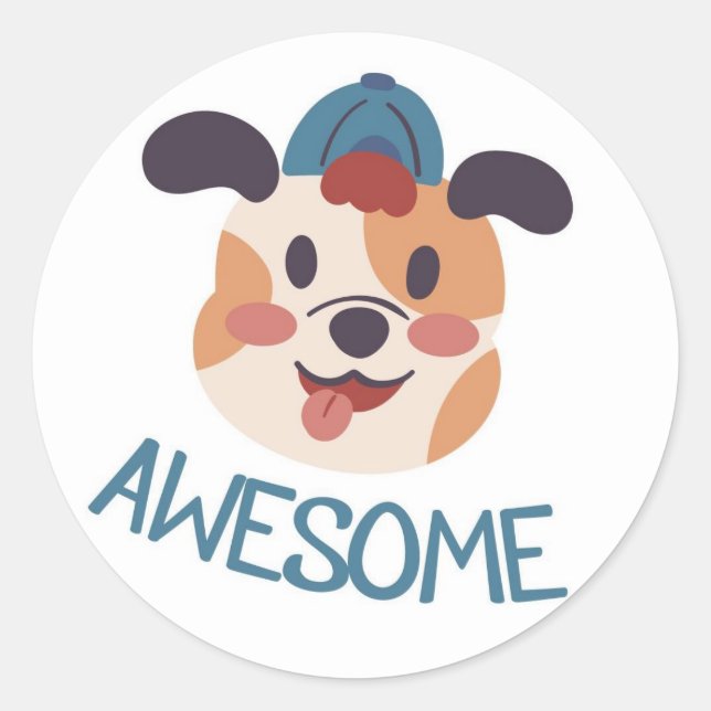Niedlich Hund Great Job Sticker (Vorderseite)
