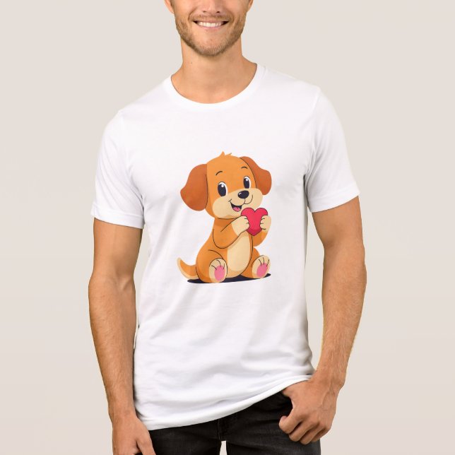 Niedlich Hund Lover T - Shirt - Cartoon Dog T-Shir (Vorderseite)