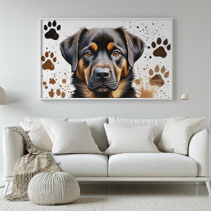 Niedlich Hunde Aquarell Print Poster