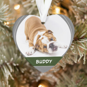 Niedlich Hunde Bulldog Welpe Modernes Weihnachtsfe Ornament