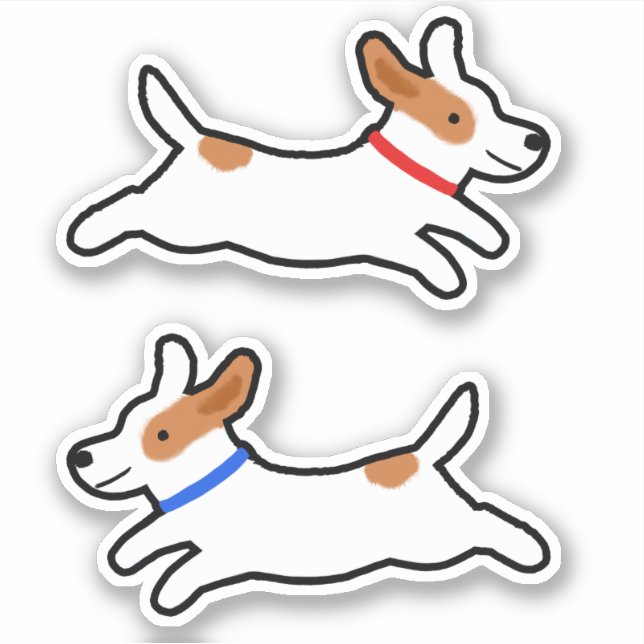 Niedlich Hunde Jack Russell Terrier Welpensticker  Aufkleber (Vorderseite)