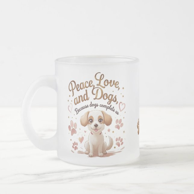 Niedlich Hunde Liebe Tasse (Links)