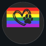 Niedlich Hunde Mama Vater Paw LGBTQ Gay Pride Flag Runder Aufkleber<br><div class="desc">Cute Dog Mom Dad Paw LGBTQ Gay Pride Flag Queer Gift. Perfect gift for your dad,  mom,  dad,  men,  women,  friend and family members on Thanksgiving Day,  Christmas Day,  Mothers Day,  Fathers Day,  4th of July,  1776 Independent Day,  Veterans Day,  Halloween Day,  Patrick's Day</div>