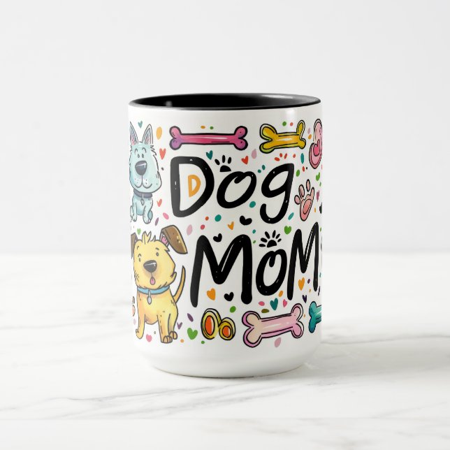 Niedlich Hunde Mama Wrap Tasse (Zentrum)