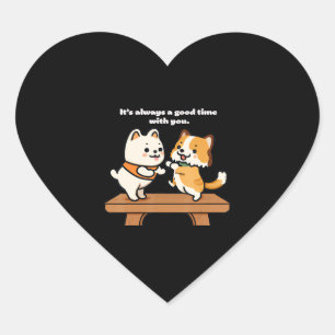 Niedlich Hunde T-Shirt immer eine gute Zeit mit Ih Herz-Aufkleber