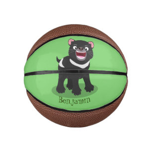 Niedlich hungriger Tasmanischer Teufel Cartoon Ill Mini Basketball