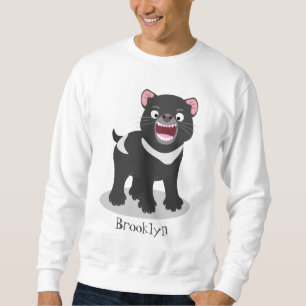 Niedlich hungriger Tasmanischer Teufel Cartoon Ill Sweatshirt