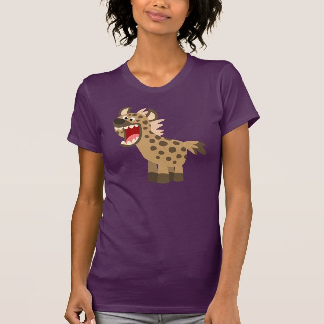 Niedlich Hungriges Cartoon Hyena Women T - Shirt (Vorderseite)