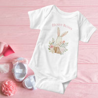 Niedlich Hunny Bunny Typografy Rabbit Pink Girl