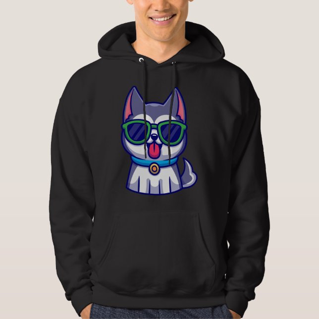Niedlich Husky Dog Hoodie (Vorderseite)