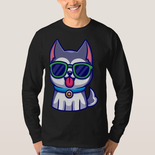 Niedlich Husky Dog T-Shirt (Vorderseite)