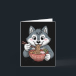 Niedlich Husky Eating Ramen Japanisch Kawaii Dog N Karte<br><div class="desc">Niedlich Husky Eating Ramen Japanisch Kawaii Dog Noodles</div>