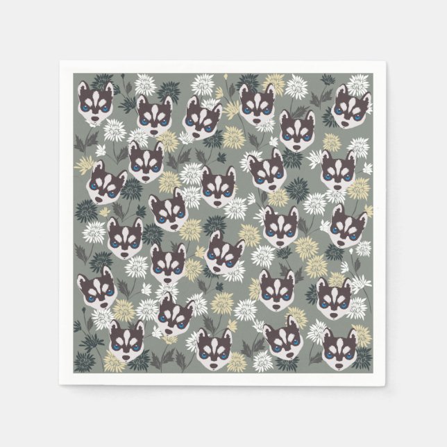 Niedlich Husky Paper Napkins Serviette (Vorderseite)