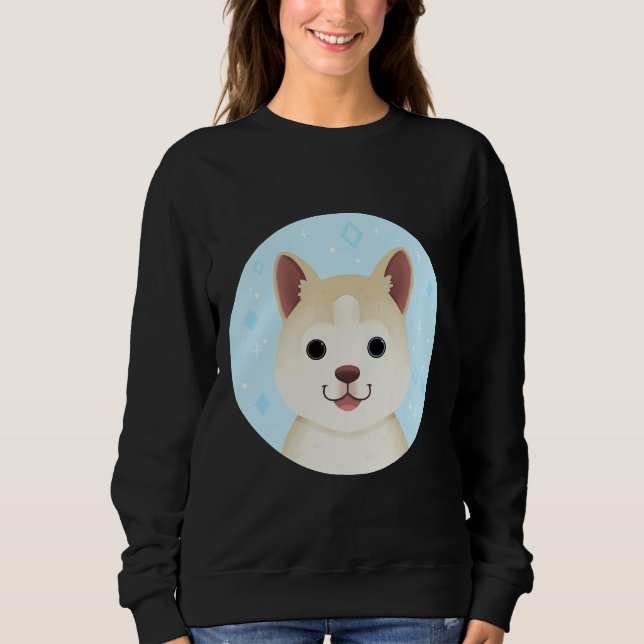 Niedlich Husky Portrait Sweatshirt (Vorderseite)
