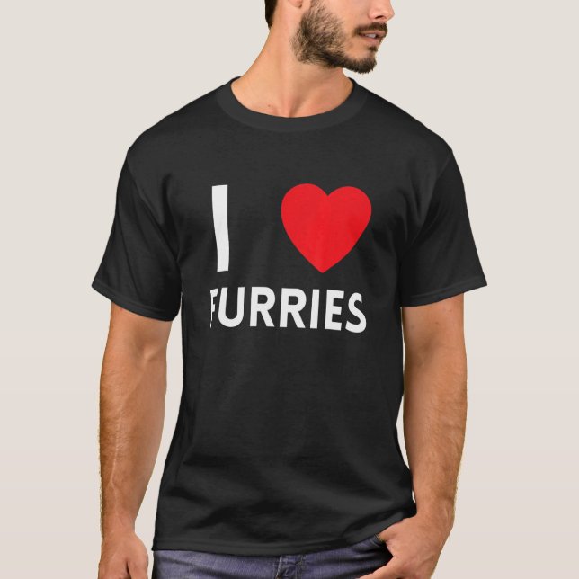 Niedlich I Heart Furries Fandom Liebe 3 T-Shirt (Vorderseite)