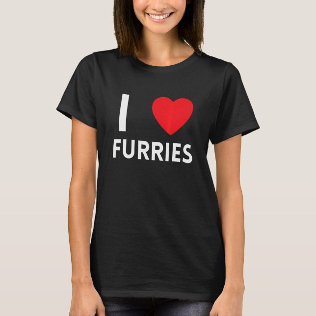Niedlich I Heart Furries Fandom Liebe 3 T-Shirt (Vorderseite)