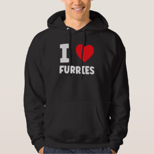 Niedlich I Heart Furries Furry Fandom Liebe Hoodie