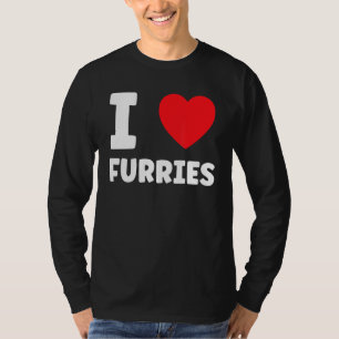 Niedlich I Heart Furries Furry Fandom Liebe T-Shirt