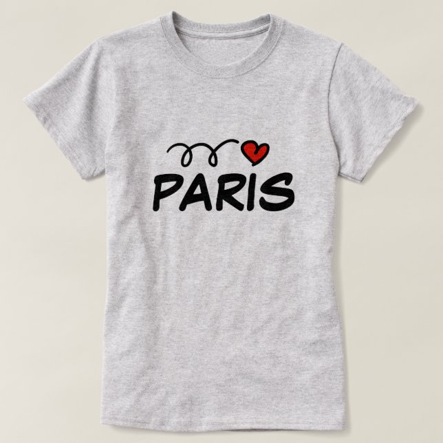 Niedlich I heart Paris t Shirt für Frauen (Design vorne)