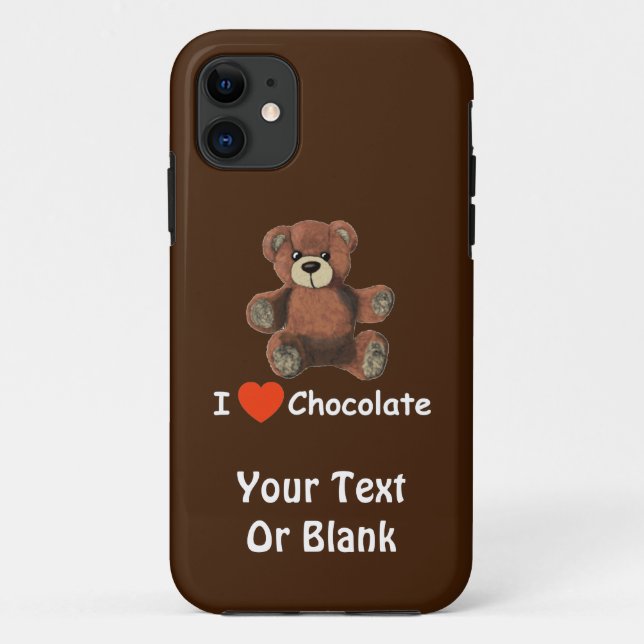 Niedlich I Herz (Liebe) Schokolade Teddy Bär Case-Mate iPhone Hülle (Rückseite)