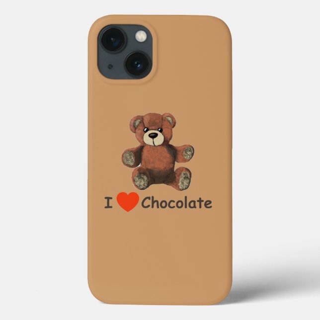 Niedlich I Herz (Liebe) Schokolade Teddy Bär Case-Mate iPhone Hülle (Rückseite)