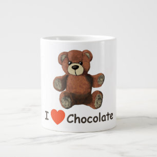Niedlich I Herz (Liebe) Schokolade Teddy Bär Jumbo-Tasse