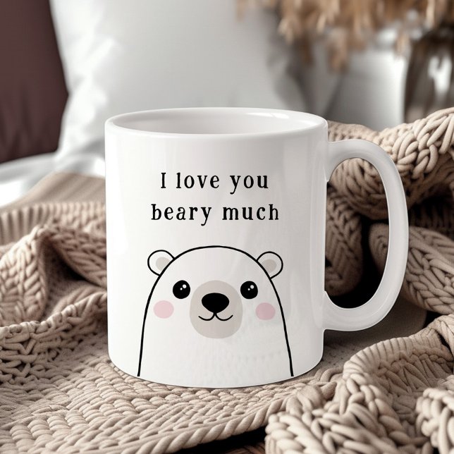 Niedlich I Liebe begebt viel Eisbär Kaffeetasse (Cute I love you beary much polar bear Coffee Mug)