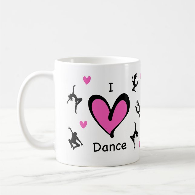 Niedlich I Liebe Dance Gemustert Kaffeetasse (Links)