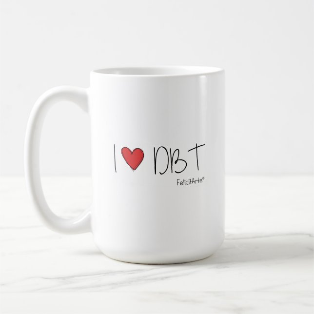 Niedlich I LIEBE DBT-Tasse Tasse (Links)